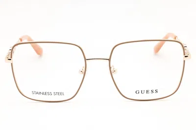 Guess Gu2953 Eyeglasses In Beige/other/clear Demo Lens