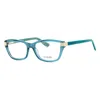 Guess Ladies Blue Rectangular Eyeglass Frames Gu2956 In Blue
