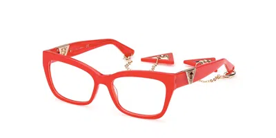 Guess Gu2960 066 Women's Glasses Red Size 54 - Free Lenses - Blue Light Block Available In Brown