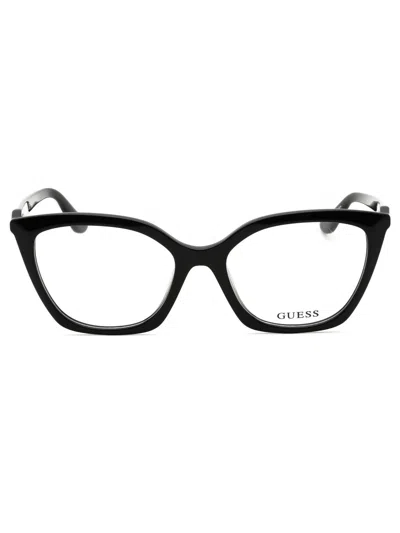 Guess Gu2965 Eyeglasses In Shiny Black/clear Demo Lens