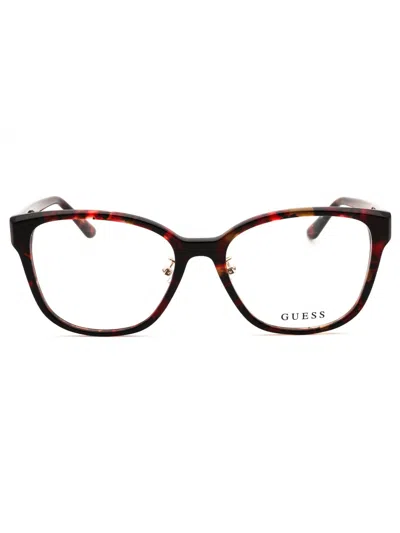 Guess Gu2992-d Eyeglasses In Bordeaux/other/clear Demo Lens