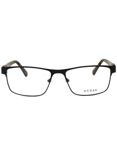 Guess Gu50003 Eyeglasses In Matte Blue/clear Demo Lens