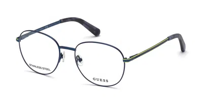 Guess Gu50035 091 Men's Glasses Blue Size 53 - Free Lenses - Blue Light Block Available