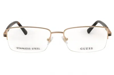 Guess Gu50044 Eyeglasses In Pale Gold/clear Demo Lens