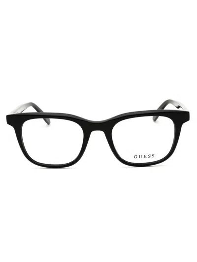 Guess Gu50092-h Eyeglasses In Shiny Black / Clear