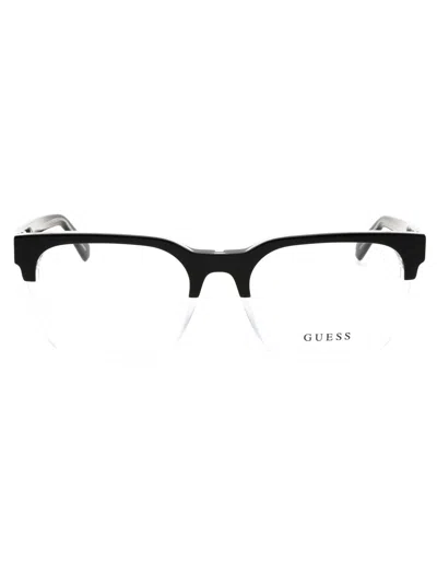 Guess Gu50094 Eyeglasses In 005 - Black/other/clear Demo Lens