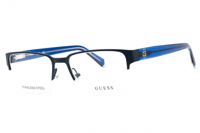 Guess Gu50095 Rectangular Metal Frame Eyeglasses In Gray