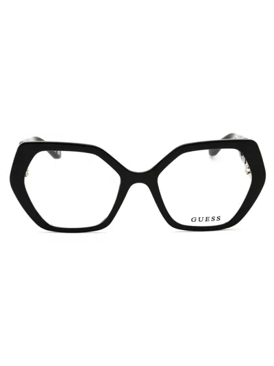 Guess Gu50116 Eyeglasses In Blonde Havana/clear Demo Lens