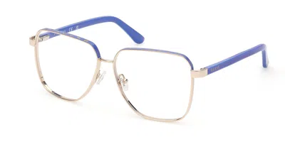 Guess Gu50125 Women's Glasses, Gold, Size 57 In Blue