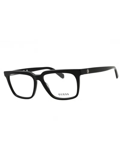 Guess Gu50133 Eyeglasses In 001 - Shiny Black/clear Demo Lens