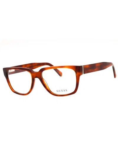 Guess Gu50150 Men's Rectangular Eyeglasses In Brown