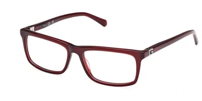 Guess Gu50190 069 Men's Glasses Burgundy Size 56 - Free Lenses - Blue Light Block Available In Brown