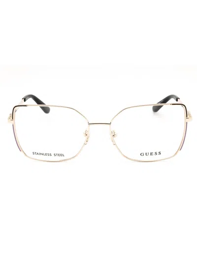 Guess Gu50223 Eyeglasses In 059 - Beige/other/clear Demo Lens