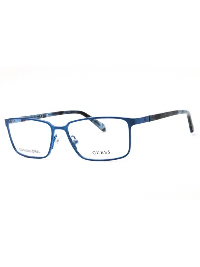 Guess Gu50244 Eyeglasses In 091 - Matte Blue/clear Demo Lens