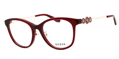 Guess Gu50255-d Asian Fit Women's Glasses, Burgundy, Size 52