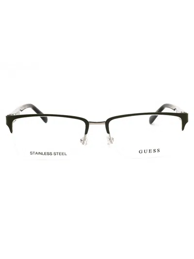 Guess Gu5191 Eyeglasses In 097 - Matte Dark Green Dark Havana / Clear Demo Lens