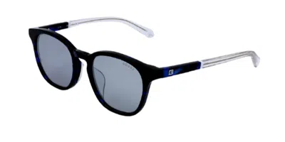 Guess Gu6945-f Vestibilità Orientale 92c Occhiali Da Sole Blu Per Uomo In Metallic