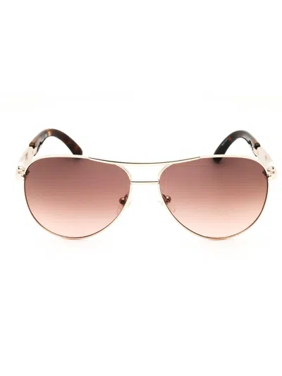 Guess Gu7295 Sunglasses In Gold / Gradient Brown