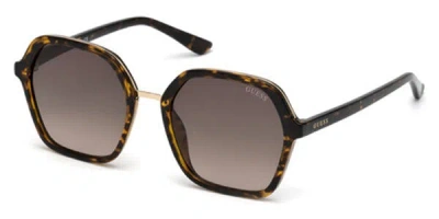 Guess Gu7557 52f Women's Sunglasses Tortoiseshell Size 54 In Brown