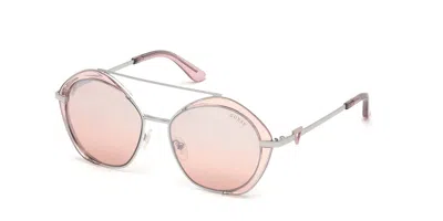 Guess Gu7634 72u Women's Sunglasses Pink Size 54 In Metallic
