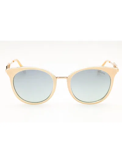 Guess Gu7645 Sunglasses In Beige/other / Gradient Green