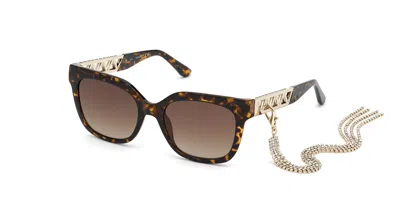 Guess Gu7691 52f Women's Sunglasses Tortoiseshell Size 54 In Brown