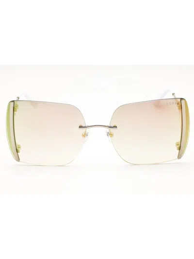 Guess Gu7718 Sunglasses In Shiny Light Nickeltin / Smoke Mirror