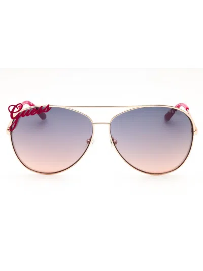 Guess Gu7739 Sunglasses In Shiny Rose Gold / Gradient