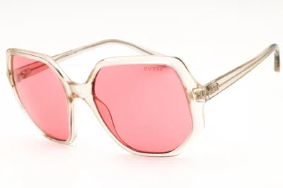 Guess Gu7773 Oversized Pink-tinted Sunglasses In Multi