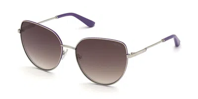 Guess Gu7784 10z Women's Sunglasses Grey Size 59 In Nickel Grey Purple