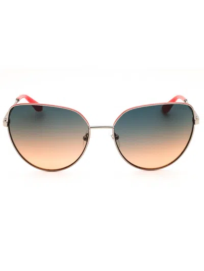 Guess Gu7784 Sunglasses In Gold / Gradient Blue