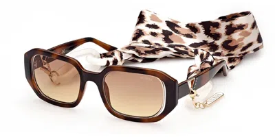 Guess Gu7817 53f Women's Sunglasses Tortoiseshell Size 53 In Brown