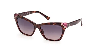 Guess Gu7840 74b Women's Sunglasses Pink Size 57 In Brown