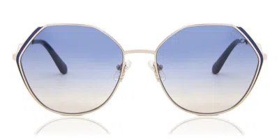 Guess Gu7842 32w Women's Sunglasses Gold Size 58 In Blue