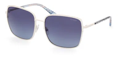 Guess Gu7846 21w Women's Sunglasses White Size 61 In Blue