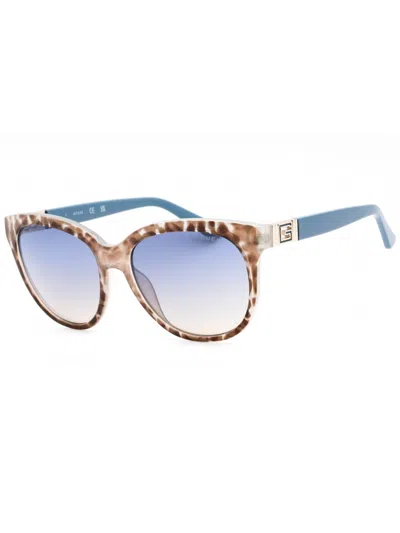 Guess Gu7850 Round Plastic Sunglasses For Women In Brown