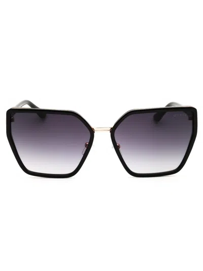 Guess Gu7871 Sunglasses In Shiny Black  / Gradient Smoke