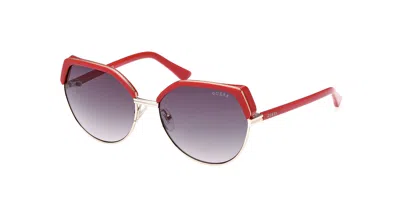 Guess Gu7872 66b Women's Sunglasses Red Size 58