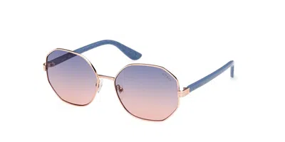 Guess Gu7880-h 28w Women's Sunglasses Gold Size 58