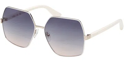 Guess Gu7881-h 21w Women's Sunglasses Gold Size 58 In Blue