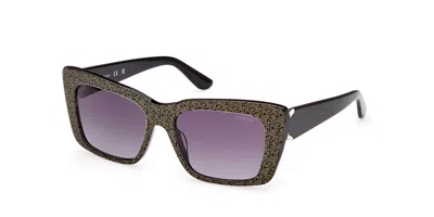 Guess Gu7890 01b Women's Sunglasses Black Size 55 In Brown