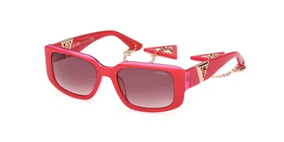 Guess Bordeaux Gradient Rectangular Ladies Sunglasses Gu7891 72t 53 In Pink