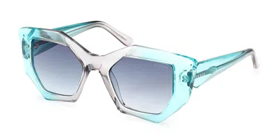 Guess Gu7897 89w Women's Sunglasses Blue Size 50