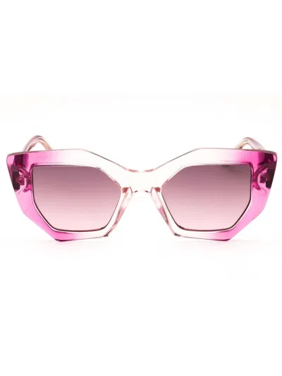 Guess Gu7897 Sunglasses In Lilac/other / Gradient Brown