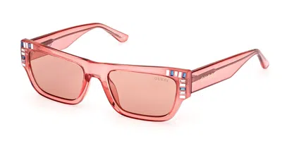 Guess Gu7902 74s Women's Sunglasses Red Size 53 In Pink