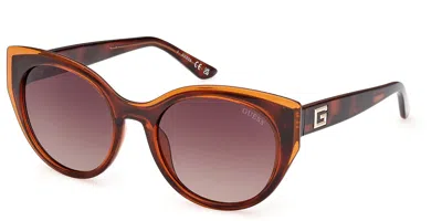 Guess Gu7909 52f Women's Sunglasses Tortoiseshell Size 53 In Brown