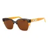 Guess Gu7912 Rectangular Injected Propionate Sunglasses In Brown