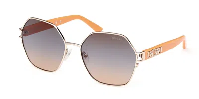 Guess Gu7913 32b Women's Sunglasses Gold Size 59