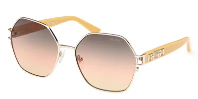 Guess Gu7913 33f Women's Sunglasses Gold Size 59