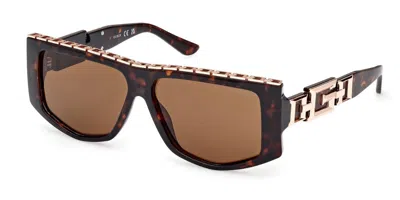 Guess Gu7914 52e Women's Sunglasses Tortoiseshell Size 58 In Brown